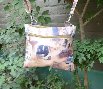 Vehicles Printed Shoulder Bag